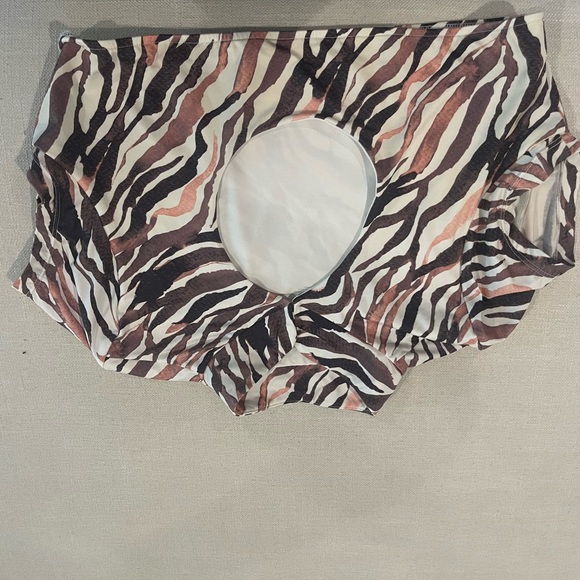 Frankies Bikinis zebra print bikini keyhole top - Picture 2 of 4